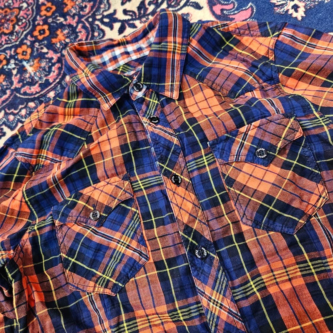  게스(GUESS) 빈티지 레터링 웨스턴 체크 셔츠 상품이미지7