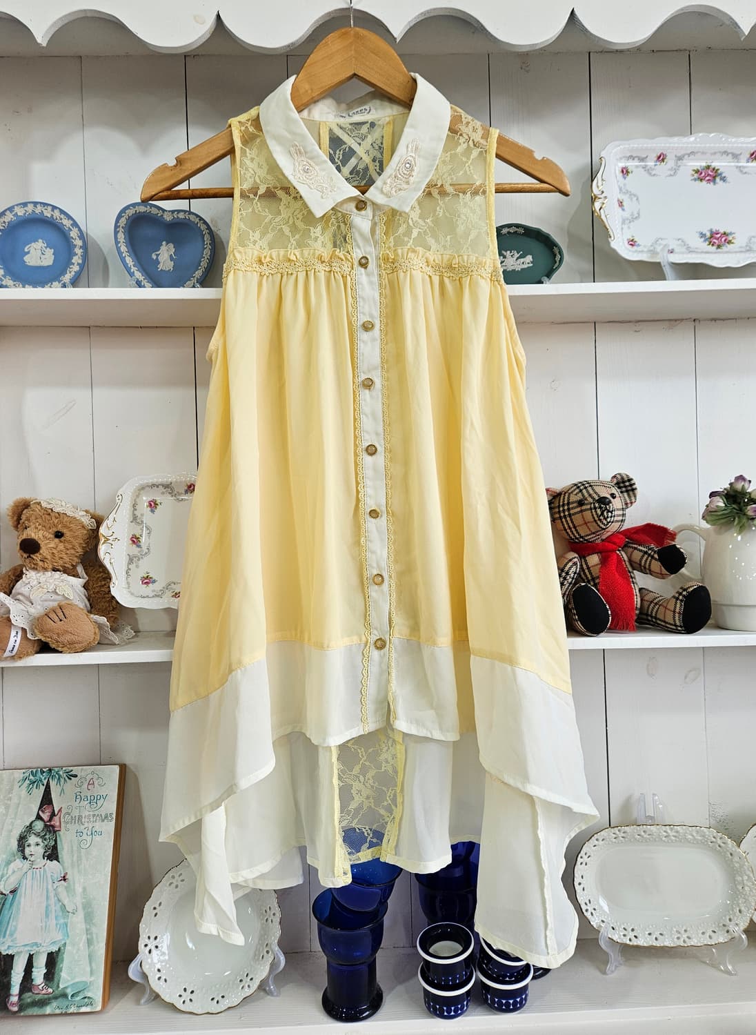 엑시즈팜(axes femme) 레몬옐로 레이스 쉬폰 원피스 상품이미지1