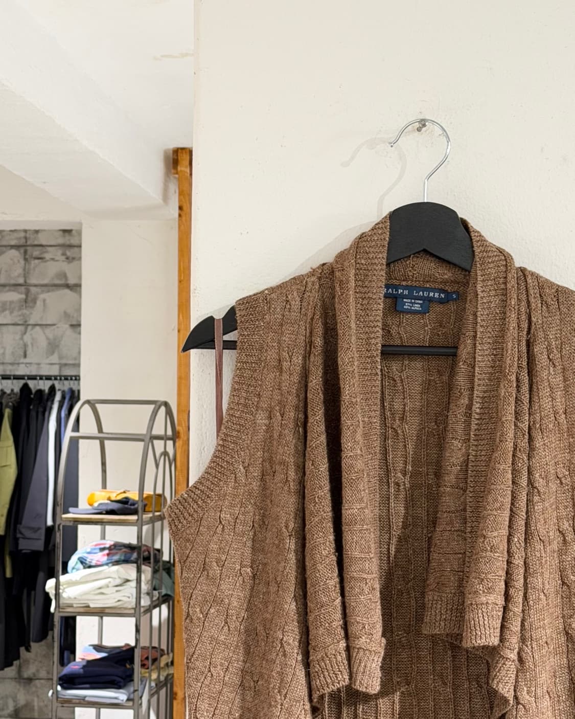 랄프로렌 브라운 드레이프 케이블 니트 베스트 상품이미지2