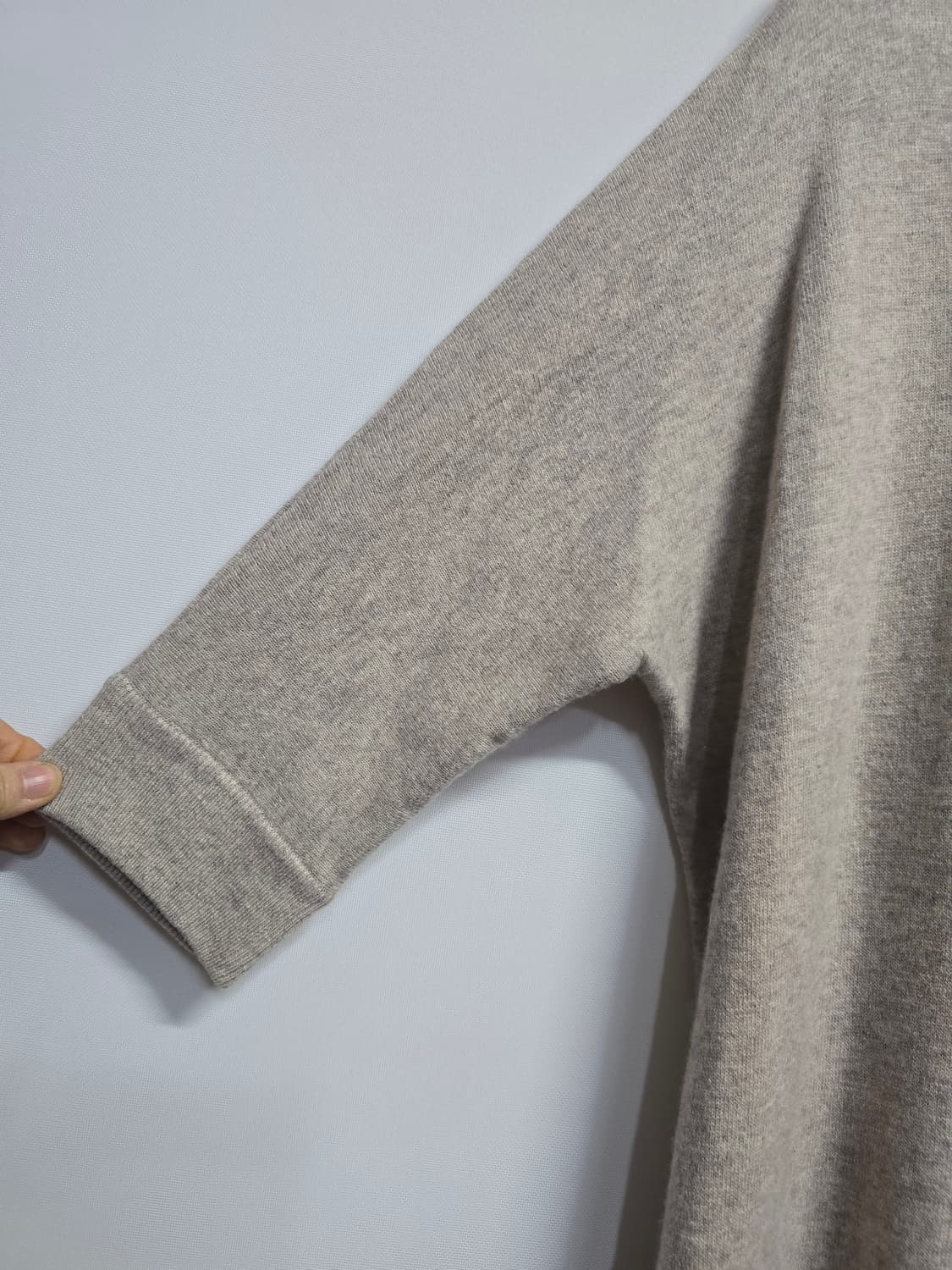 BLOOM 목폴라 반팔 니트 원피스 베이지 상품이미지3