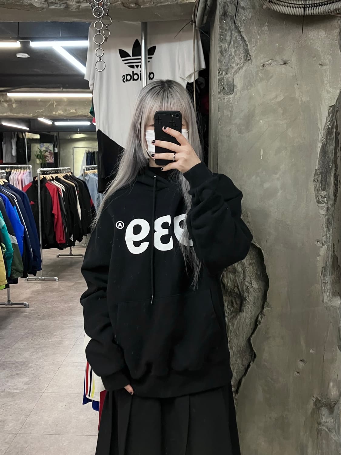 아카이브 볼드 후드티 블랙 #csz2704 상품이미지2