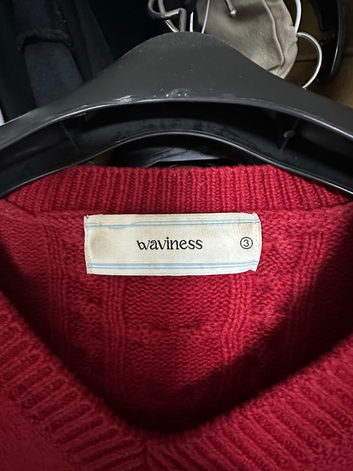 웨이비니스 하이드 타이 브이넥 니트 3사이즈 상품이미지3