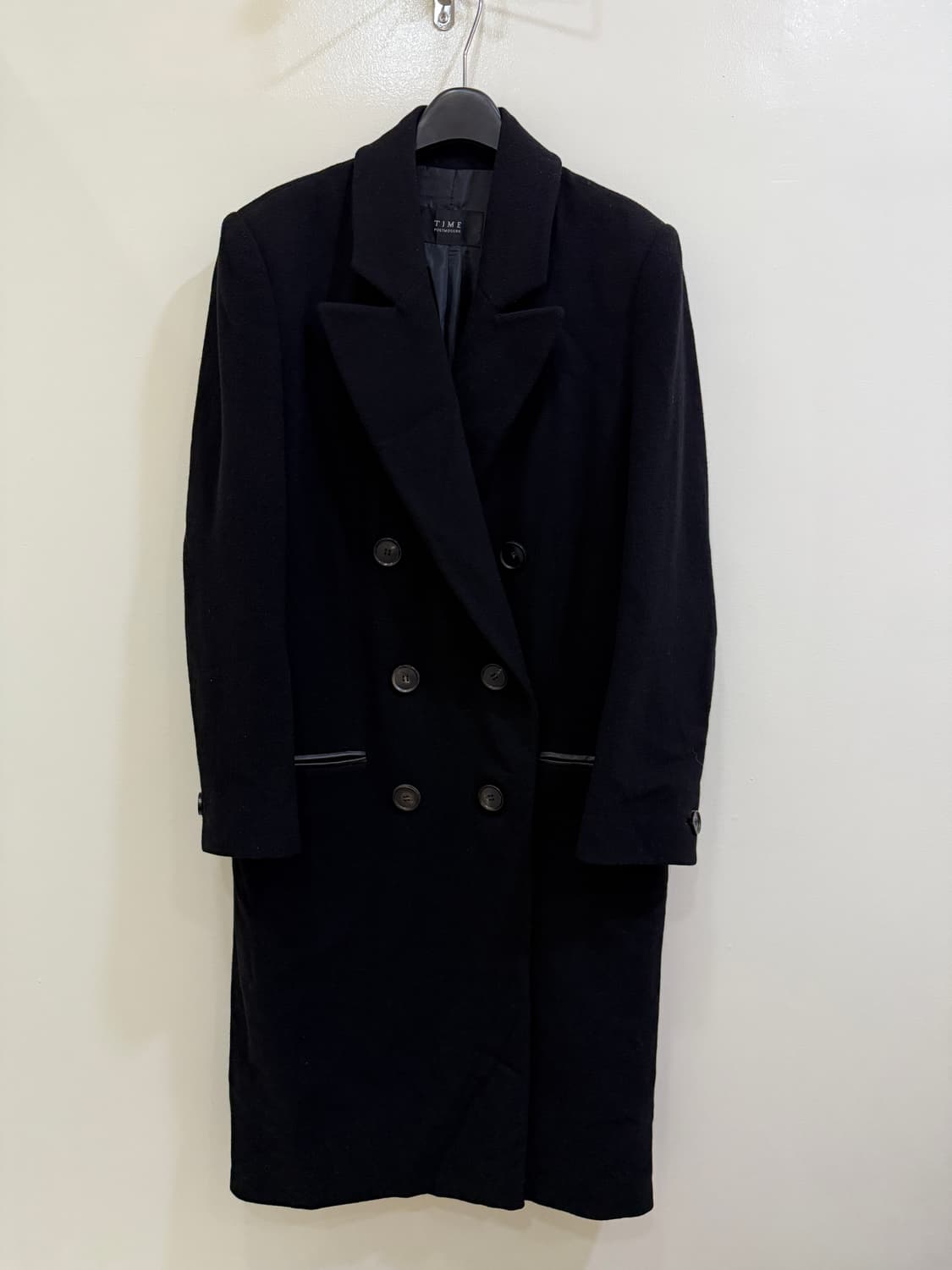 한섬 TIME 타임 블랙 더블 봄코트(정품) 상품이미지1