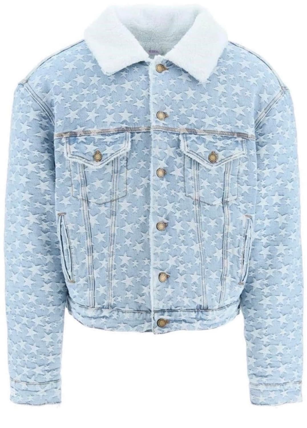 ERL 시어링 카라 올오버 스타 패턴 데님 자켓 (M) 상품이미지1