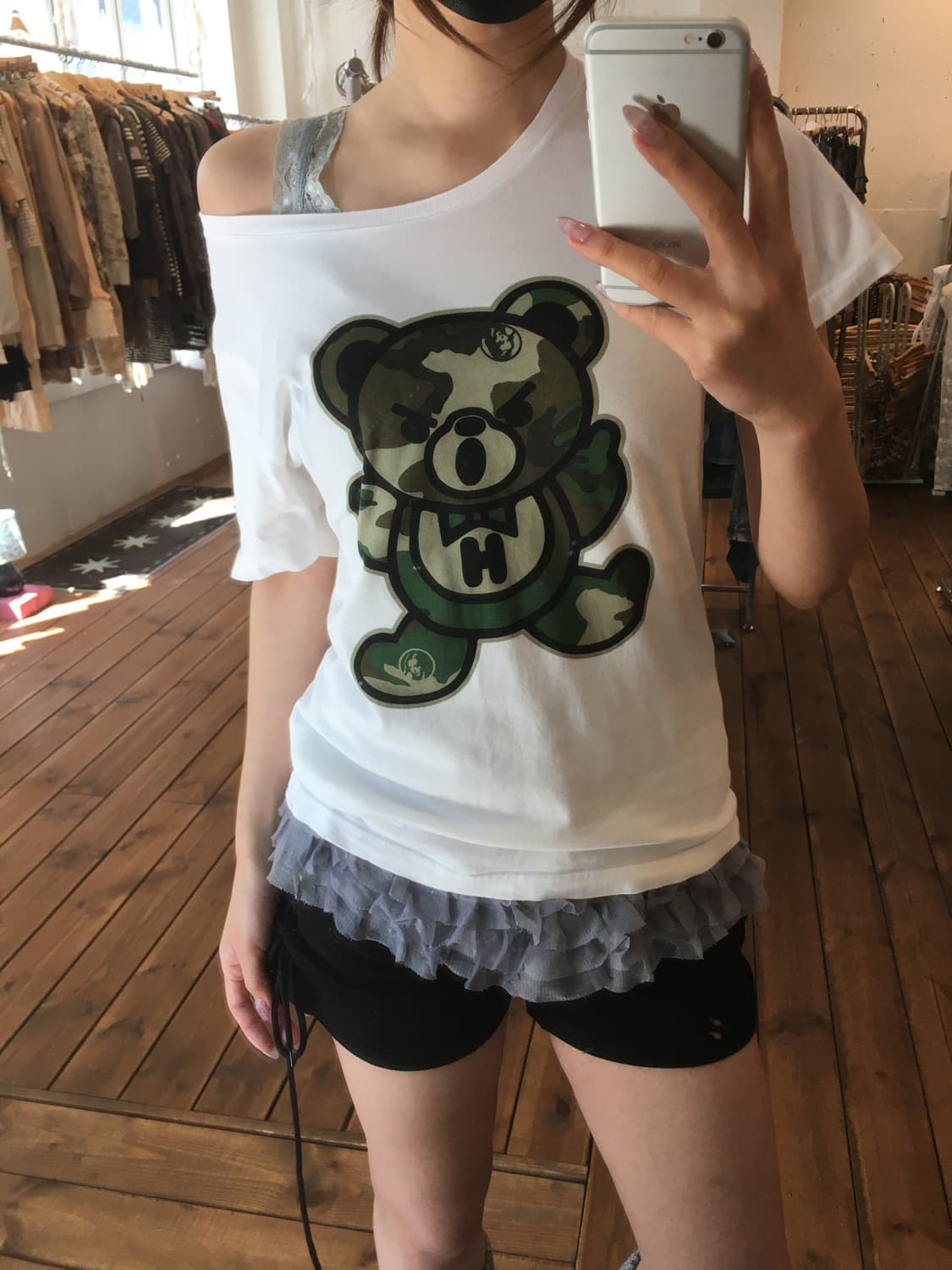 히스테릭글래머 카모 퍽베어 티셔츠 상품이미지1