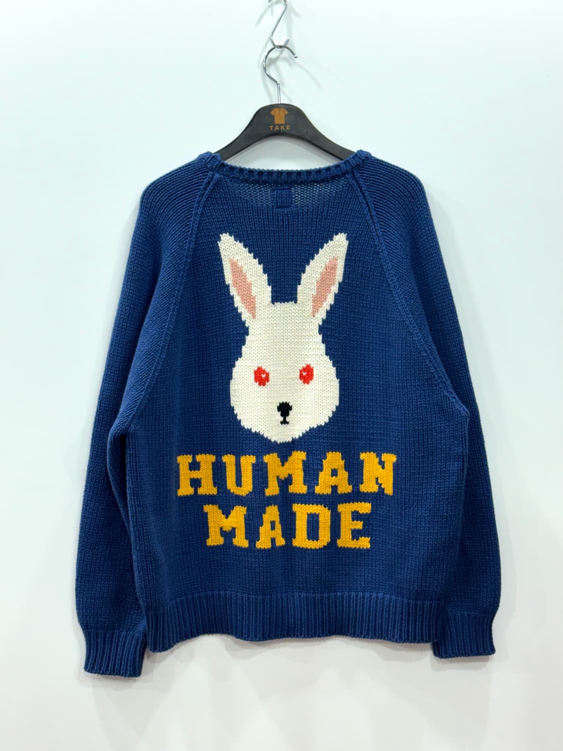 휴먼 메이드 래빗 래글런 니트 스웨터 블루 XL 상품이미지8
