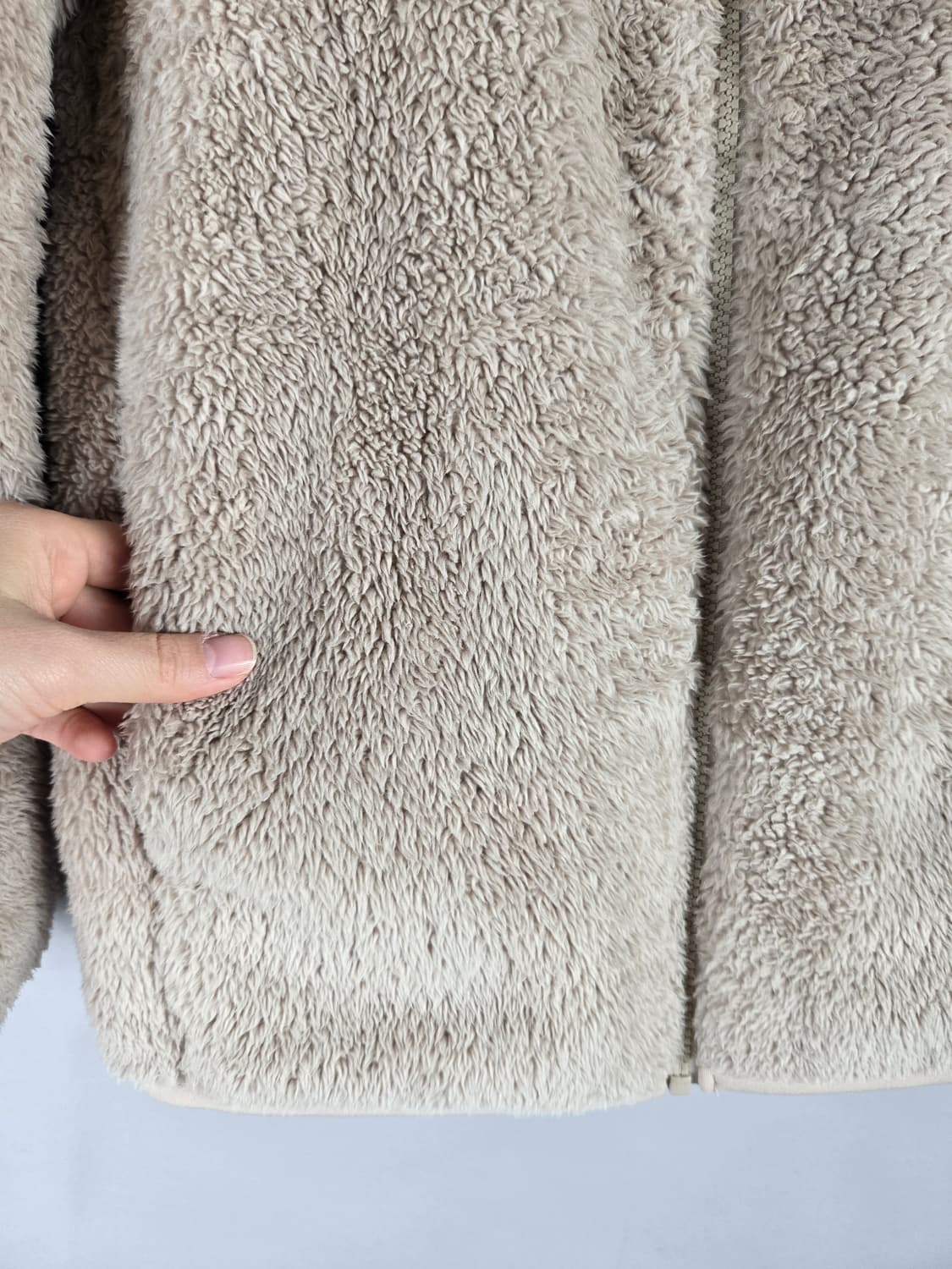 [무료배송]유니클로 M 여성 보아털 후리스 플리스 자켓 베이지 상품이미지5