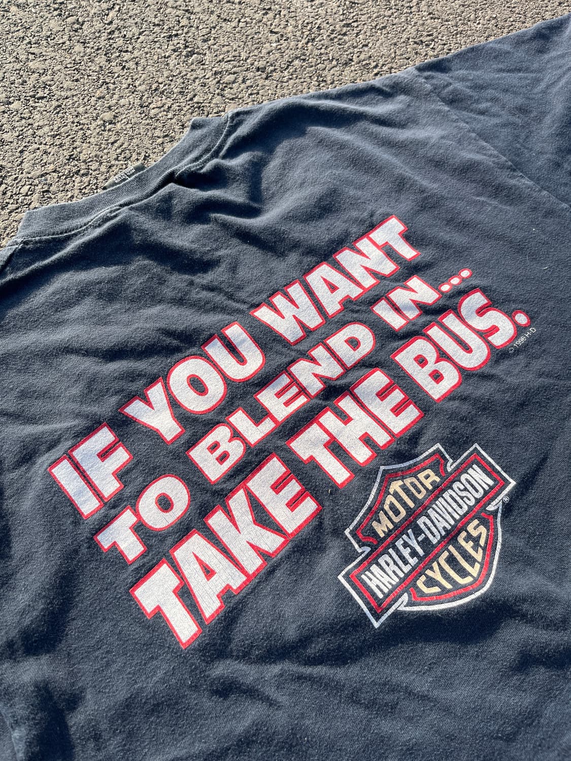 90s USA 빈티지 할리 데이비슨 'Take The Bus' 티셔츠 상품이미지8