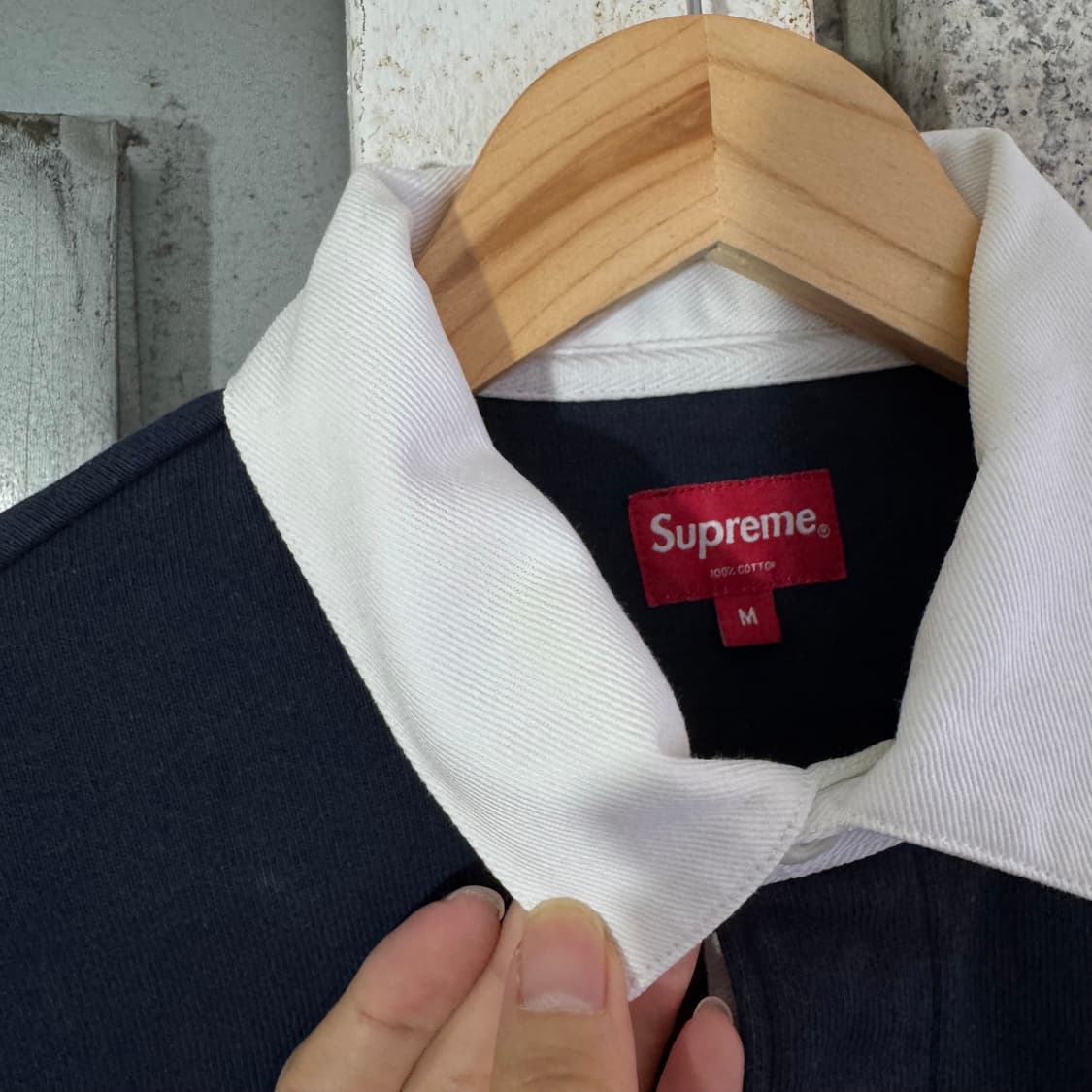 15fw 슈프림 센터 로고 블럭 럭비티 상품이미지9