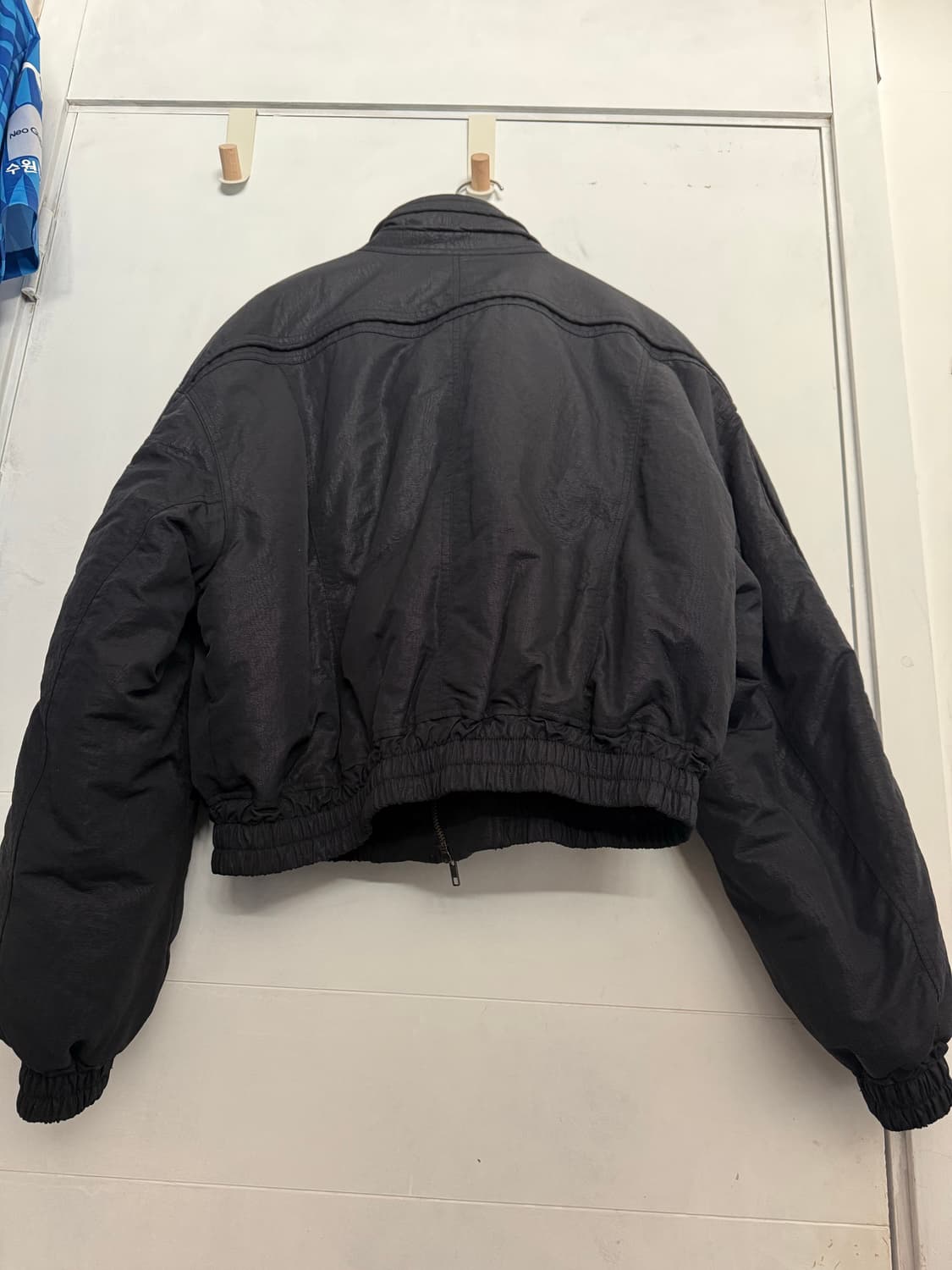 엘무드 벌키 크롭 봄버 자켓 블랙(48) 상품이미지3