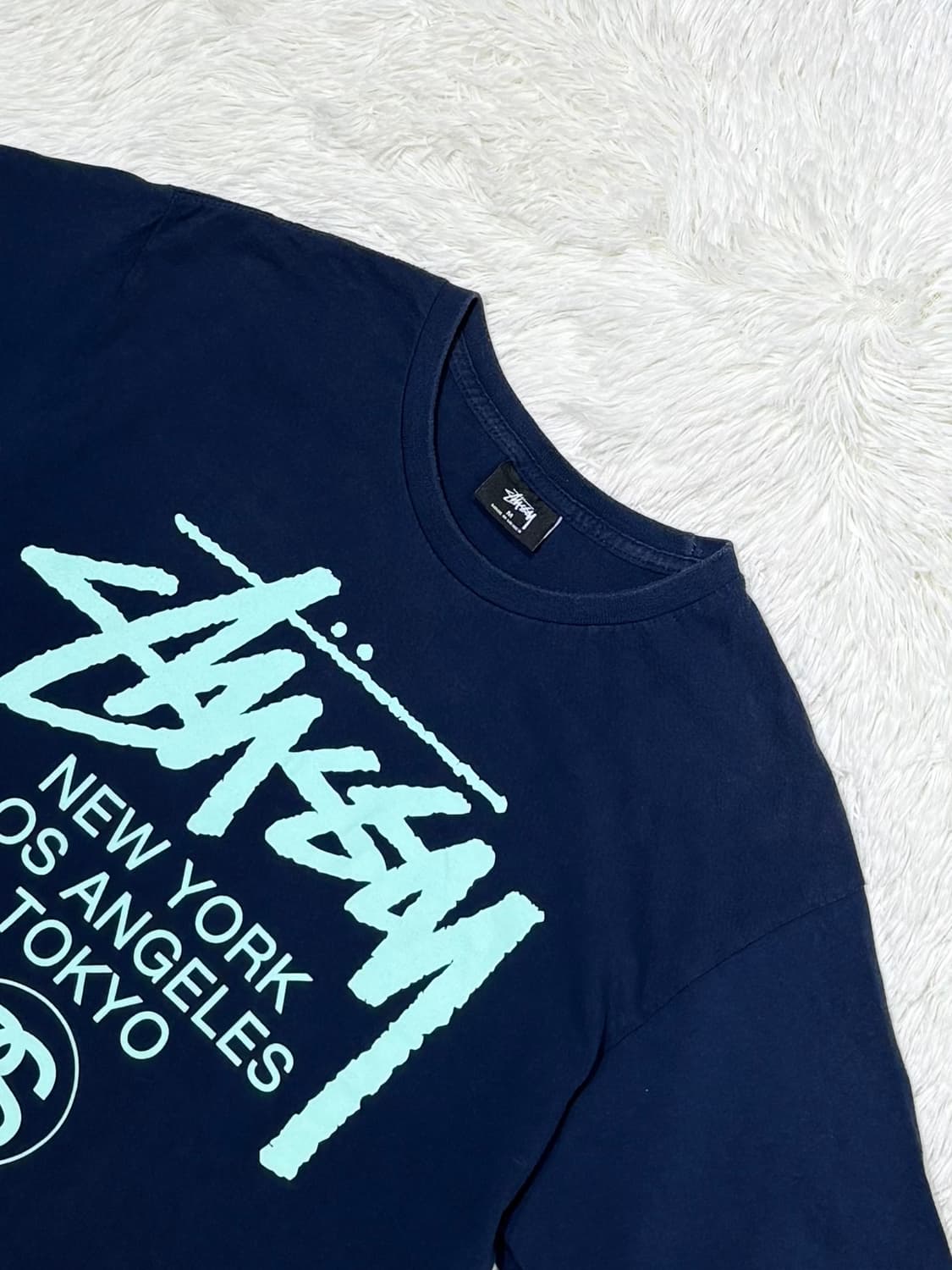 스투시 월드투어 네이비 반팔 상품이미지4