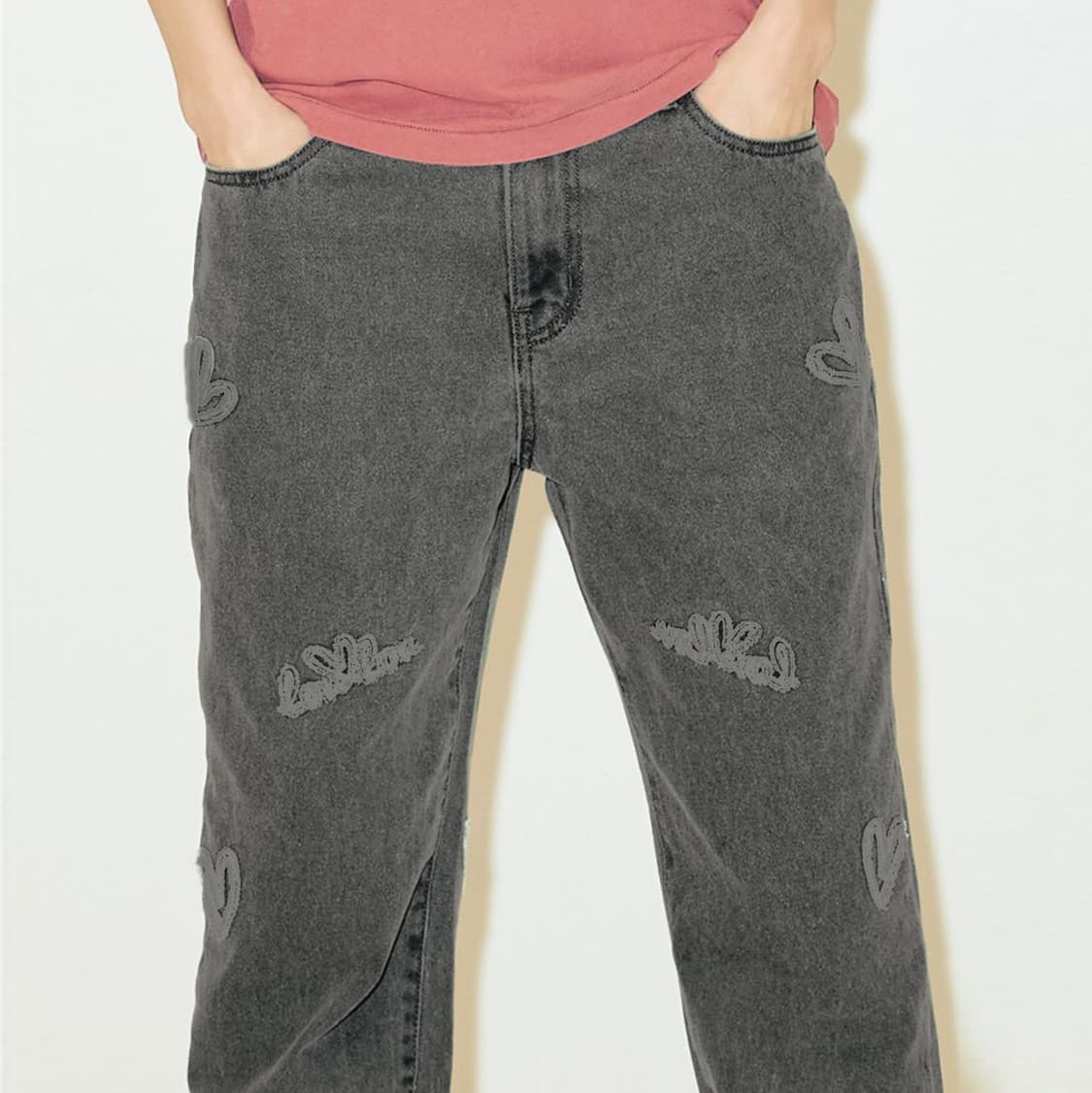 로브로브(LOVLOV) 하트자수 데님 55-66 새상품 상품이미지3