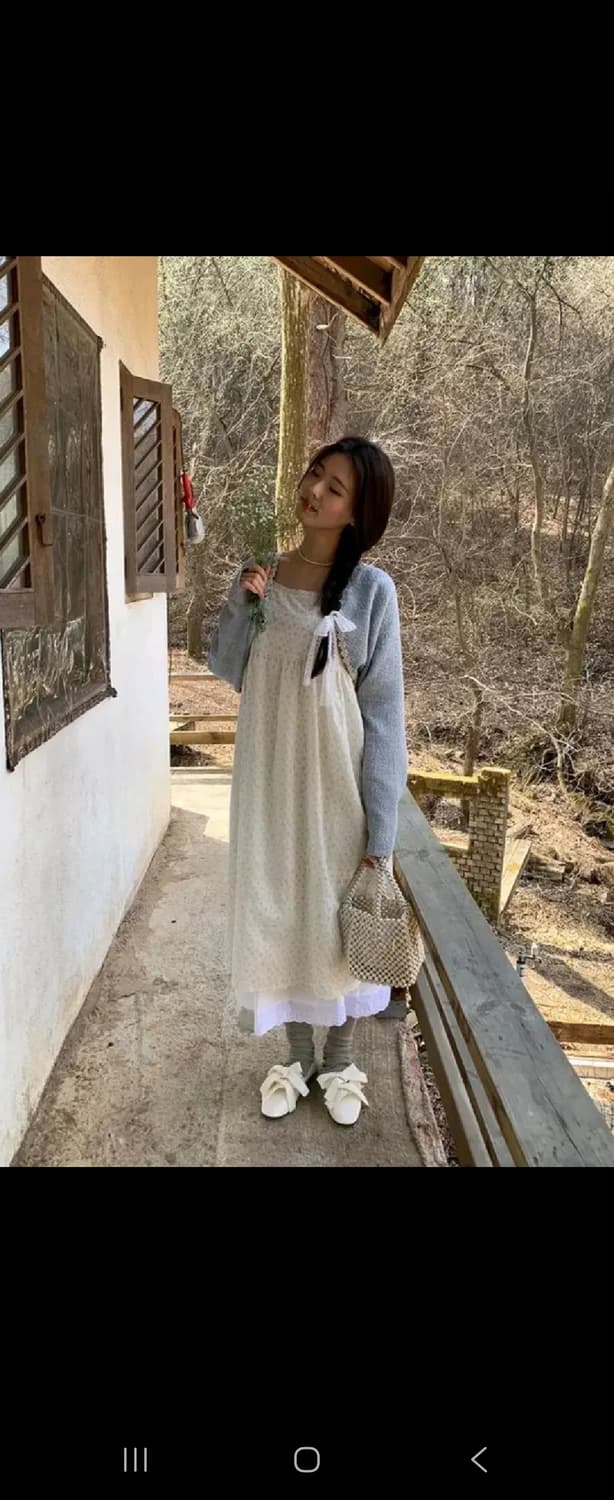 [품절 제품] 로버블 사루비아 잔꽃 끈 원피스 상품이미지1