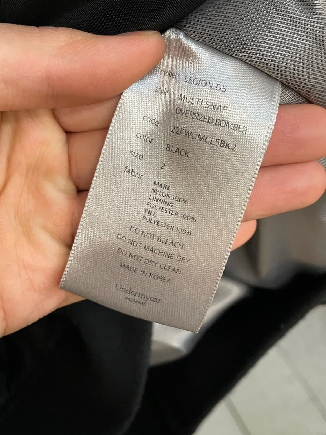 언더마이카 멀티 스냅 오버사이즈 봄버 자켓 상품이미지7