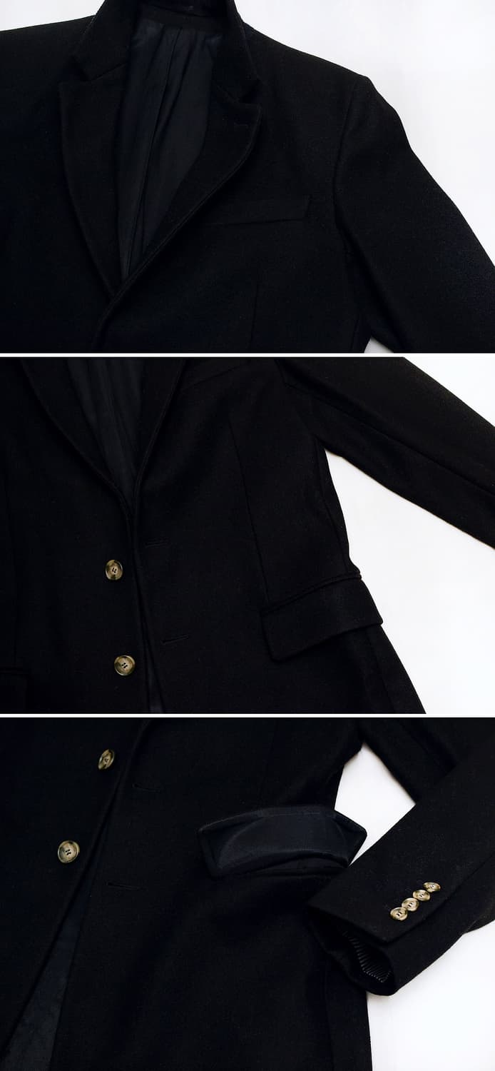 아미 (ami) 블랙 퓨어울 클래식 싱글 코트 (48 / 95-100) 상품이미지8