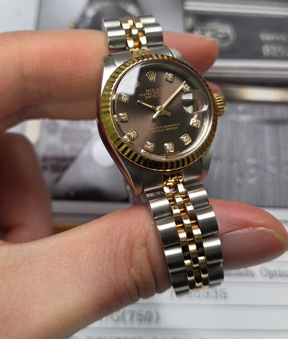 롤렉스 데이저스트 6917 후기형 초코 10P다이아 여성용 (감정서 포함 상품이미지3