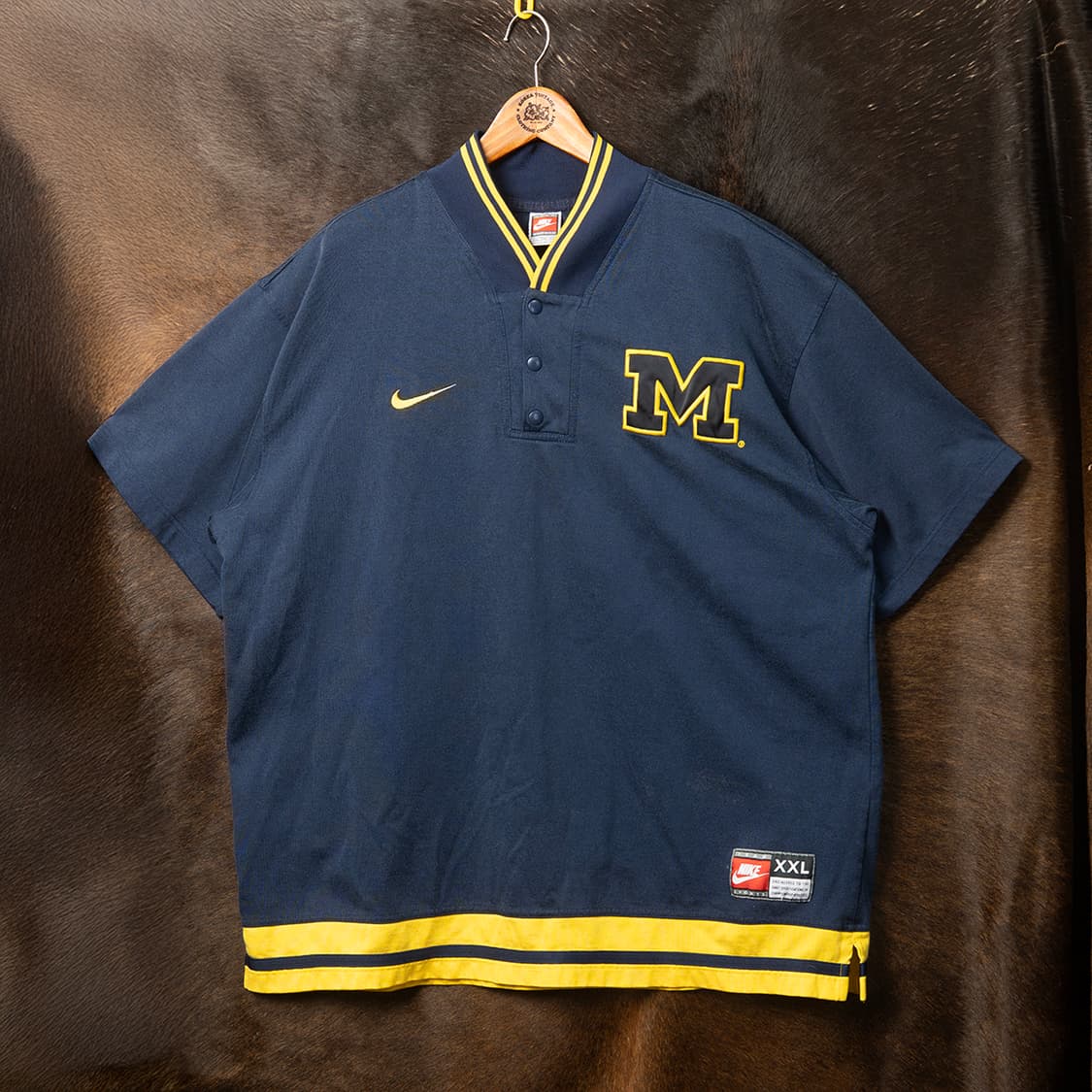 [XXL] 90s 나이키 미시간 유니버싵티 울버린스 풋볼팀 웜업져지  상품이미지1