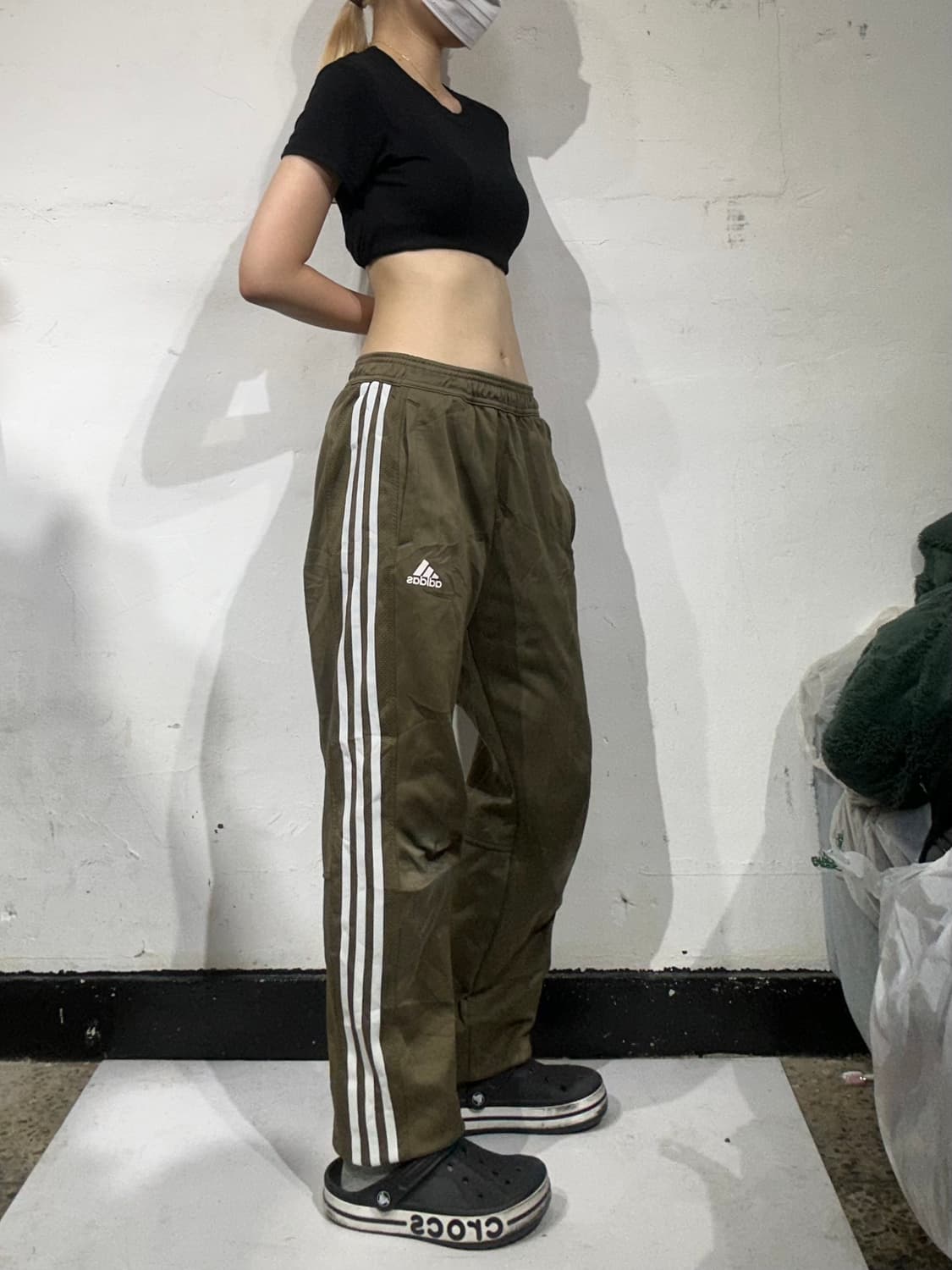 아디다스 대장급 브라운 화이트 삼선 와이드 팬츠 M 상품이미지1