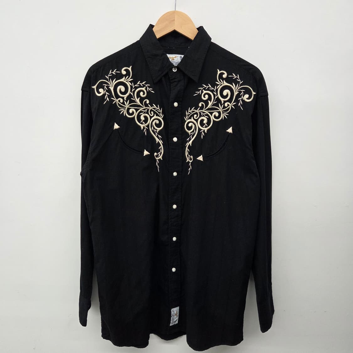 웨스턴 블랙 자수 셔츠 남방 남m 상품이미지2