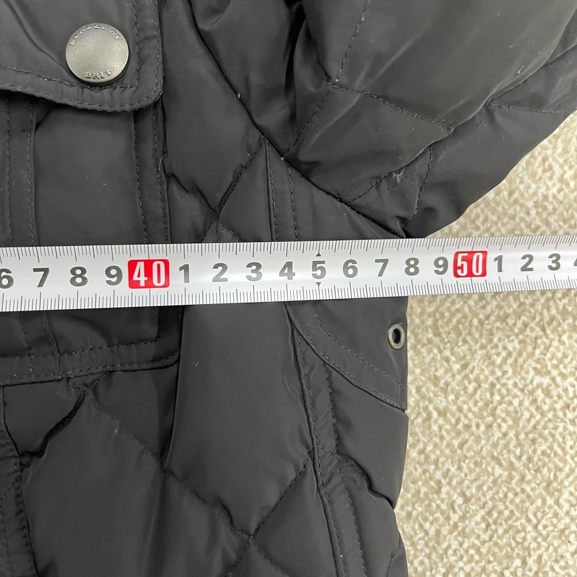 [실측확인] 빈티지 블랙 포켓 퀄팅 패딩 자켓 0105M1 상품이미지5