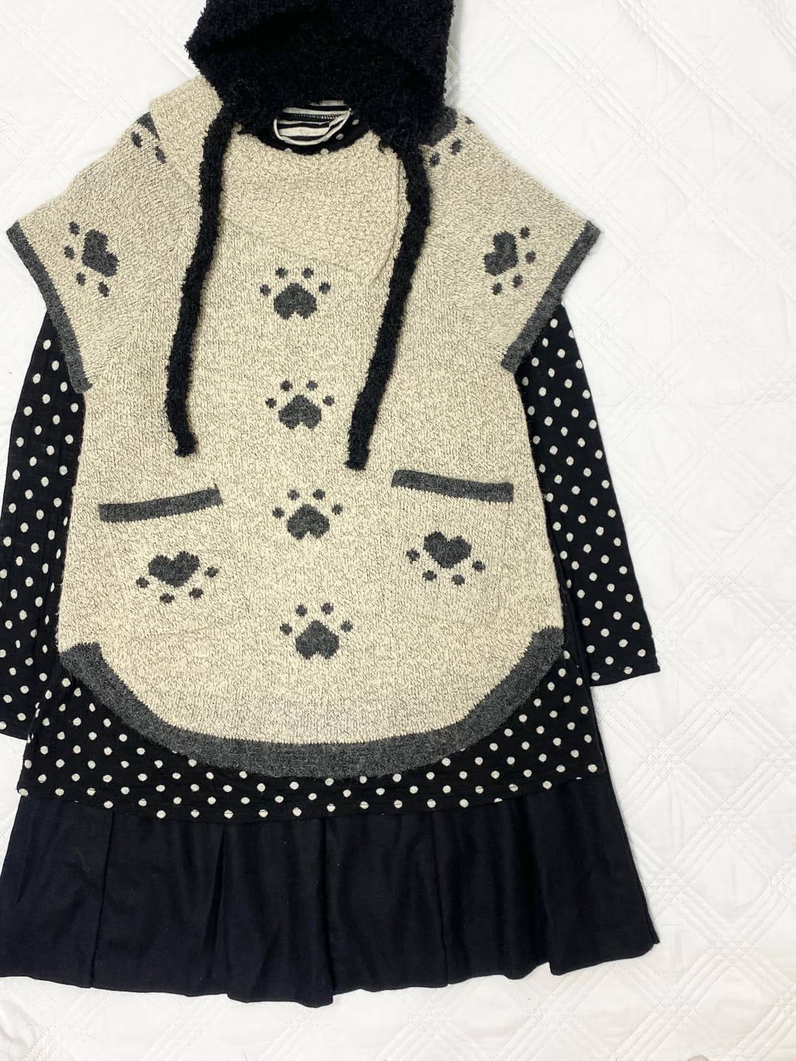 ꒰ঌ 플러피 도트 깜냥이 세트 ໒꒱ 상품이미지2