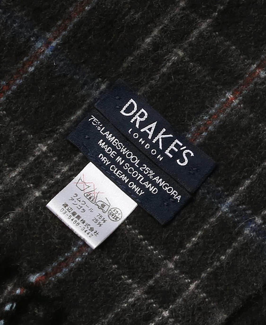 드레익스 [Drake's] 차콜 그레이 체크 런던 스코틀랜드 머플러 상품이미지3