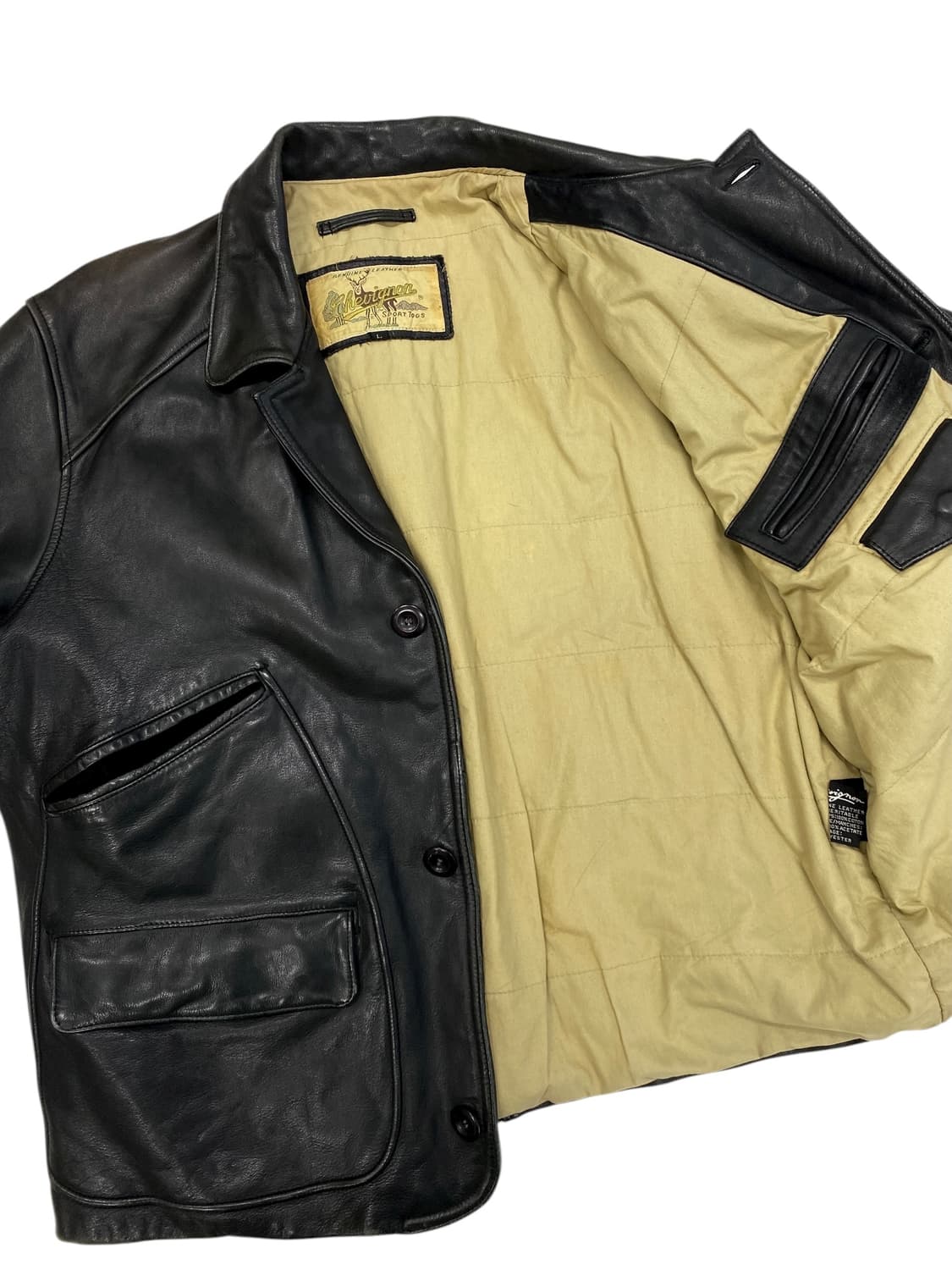 8-90's Chevignon 소가죽 헌팅 자켓 상품이미지8