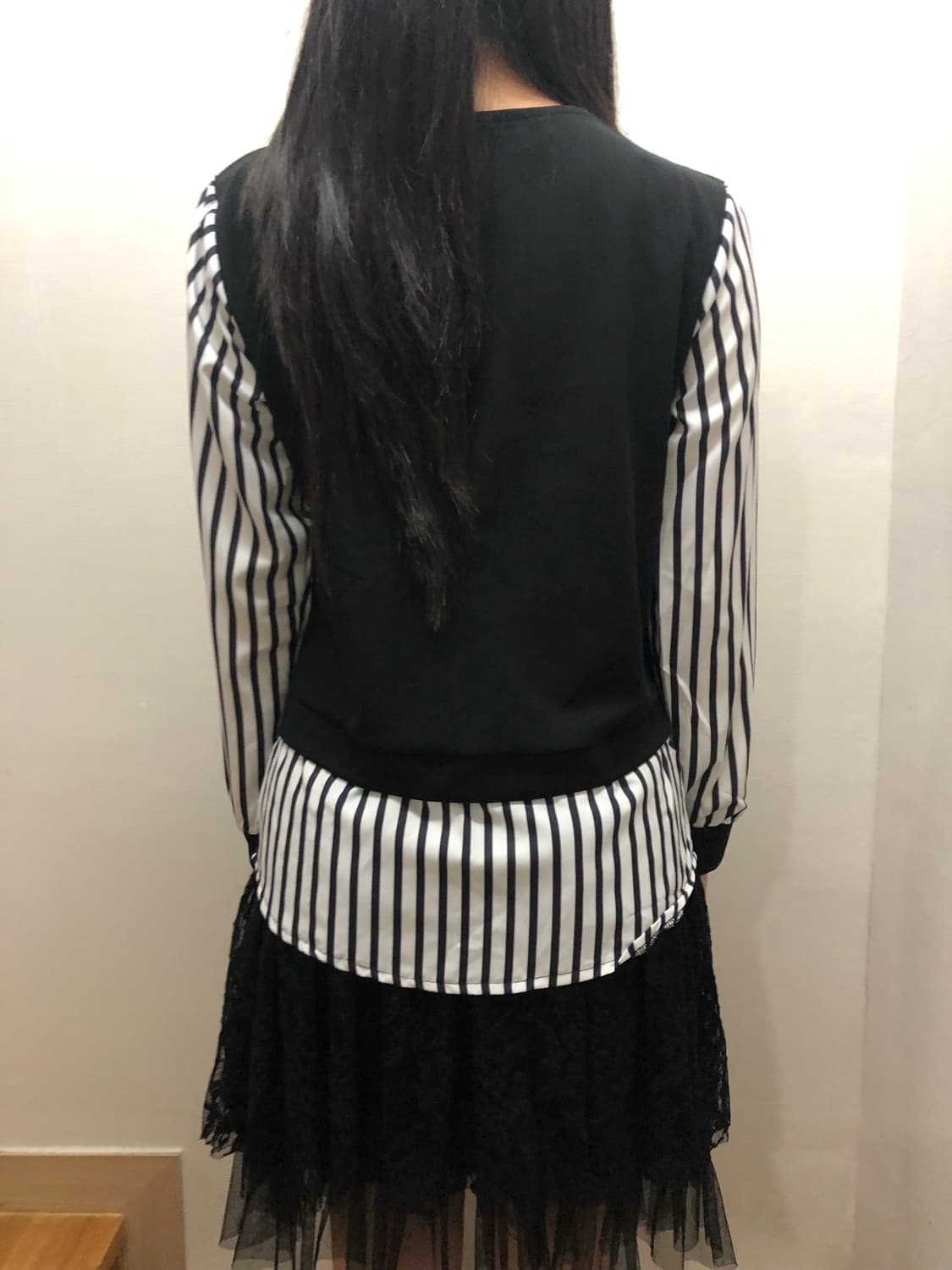 빈티지 블랙 스트라이프 레이어드 셔츠 상품이미지7