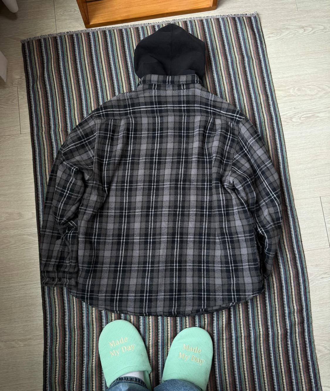 슈프림 타탄 플란넬 후드 셔츠 상품이미지2