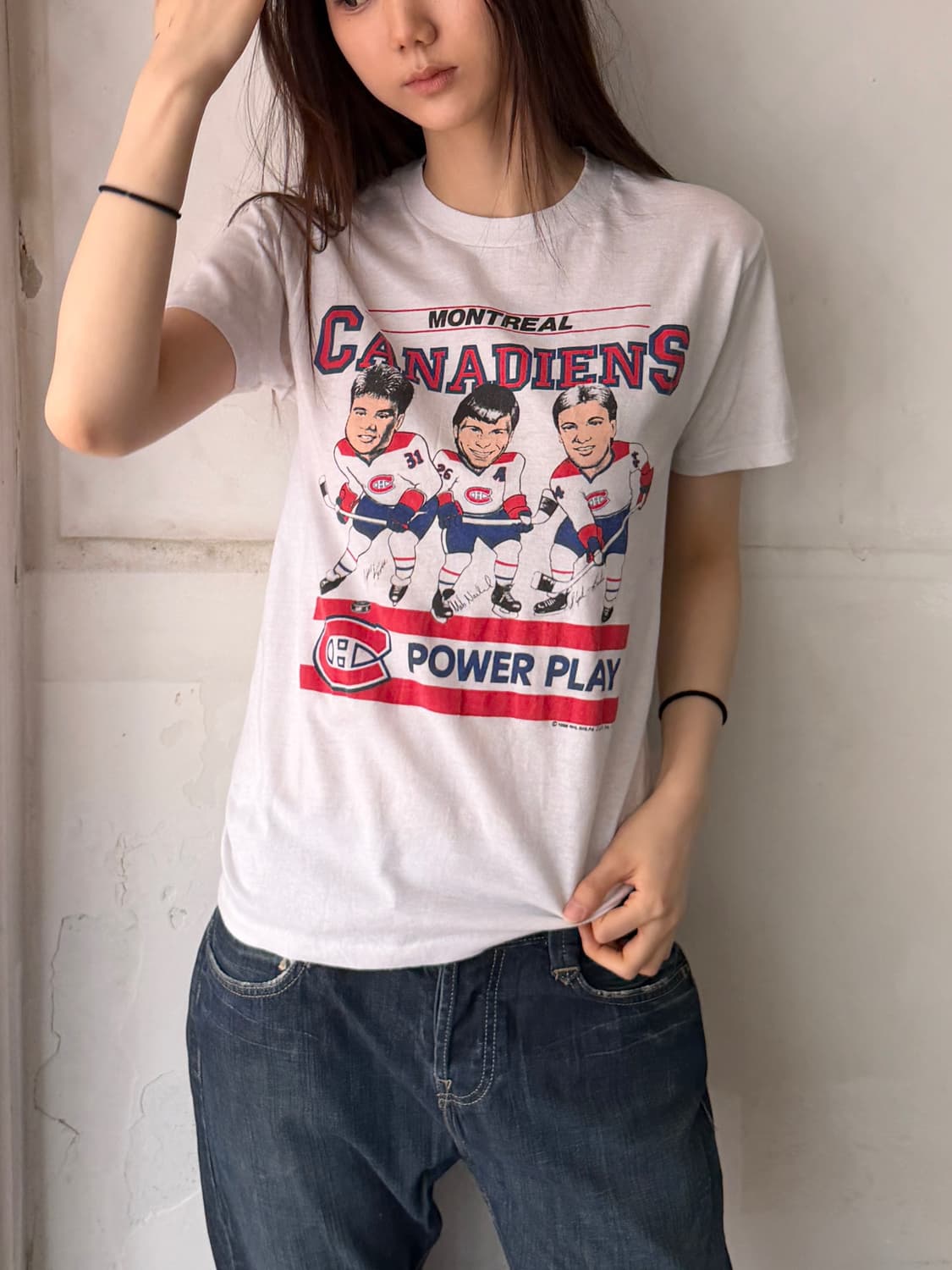 90’s 싱글 스티치 빈티지 화이트 그래픽 반팔티 상품이미지1