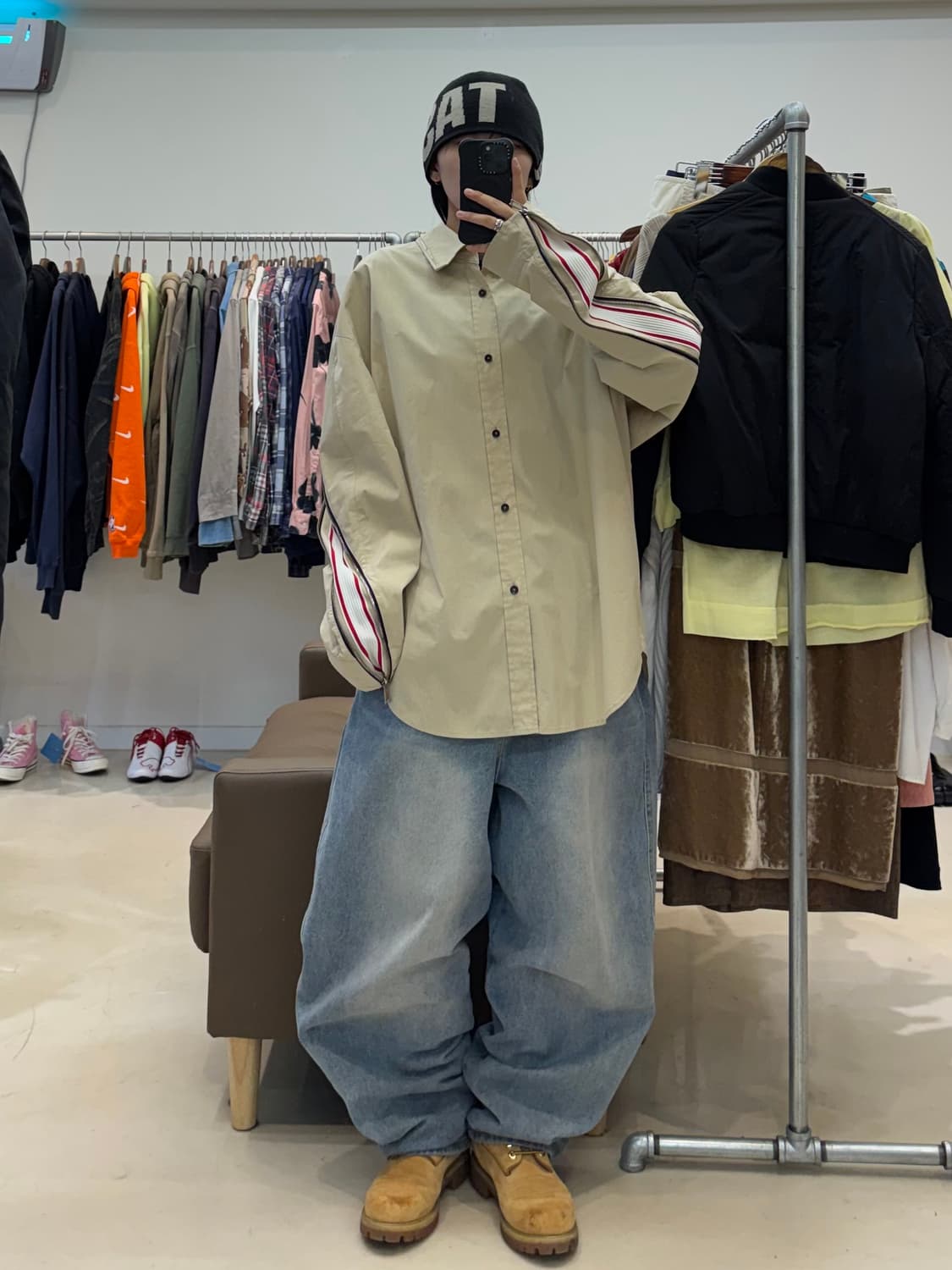 시스템 옴므 베이지 오버핏 셔츠 상품이미지7