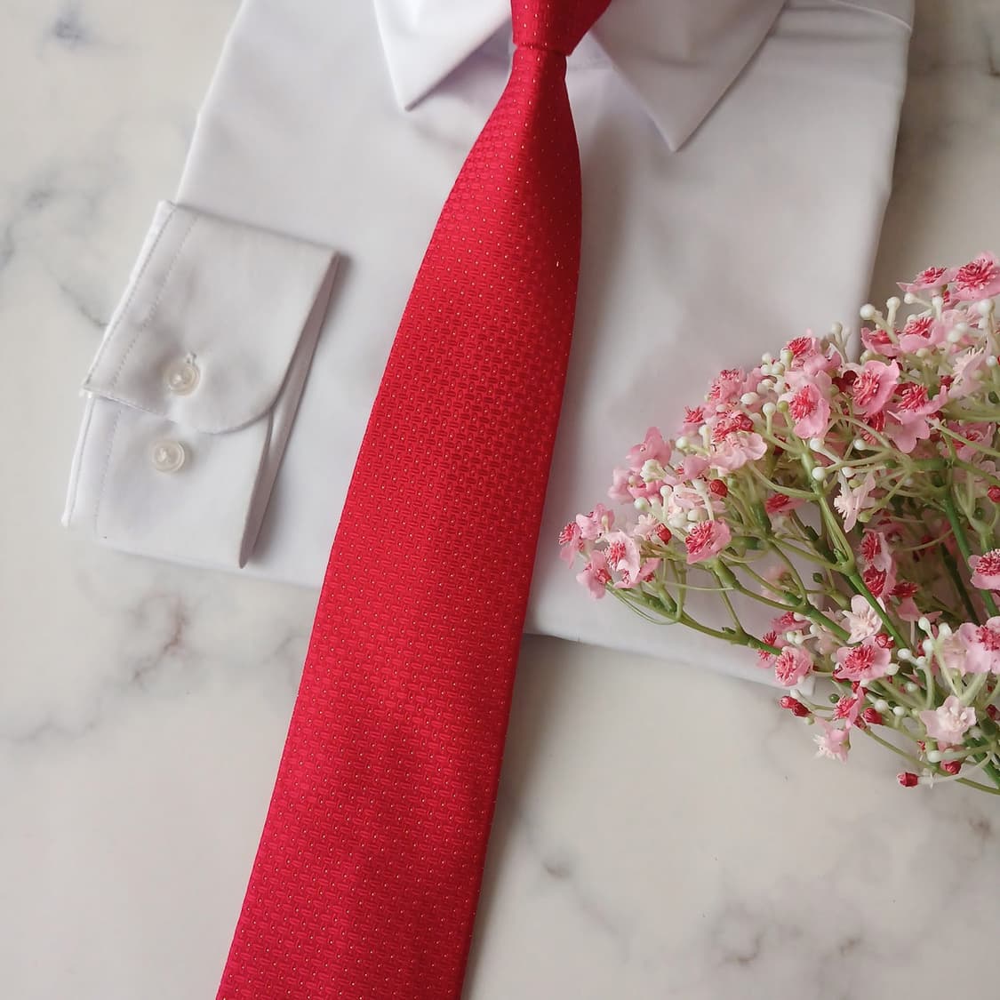 밀라숀 실크 레드 텍스처 넥타이 8.2cm A+등급 A19357
 상품이미지7