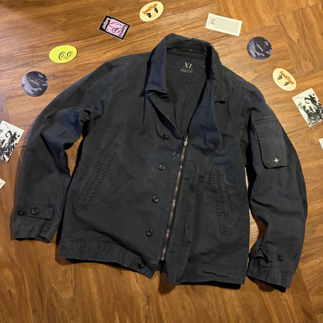90s Stone island 람포 집업 가먼츠 다이드 트러커 자켓 상품이미지2