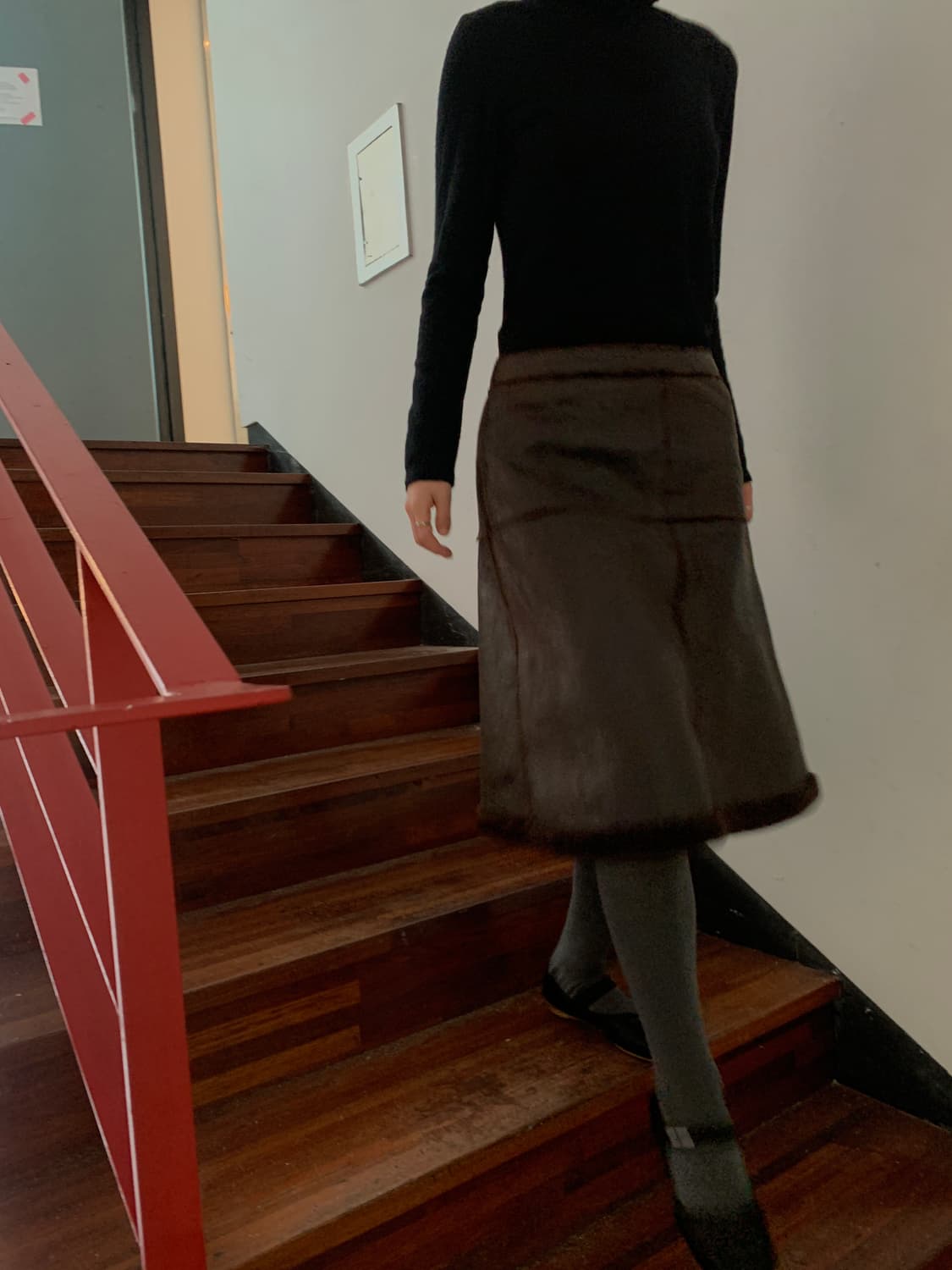 랑방 무스탕 스커트 상품이미지1