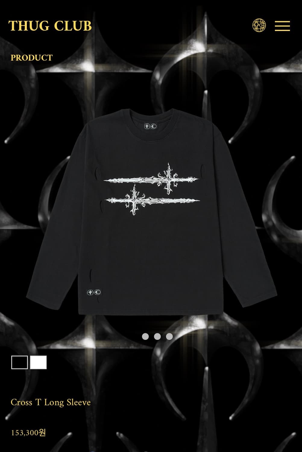 떠그 클럽 크로스 T 롱슬리브 블랙 3 상품이미지1