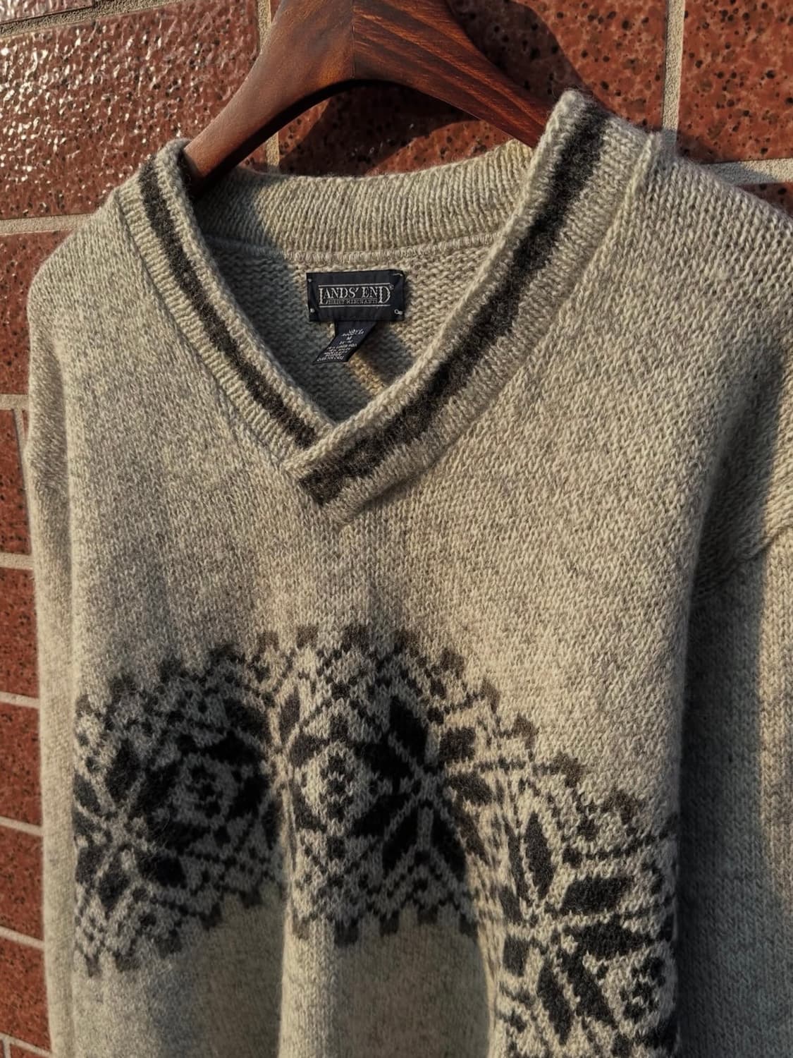 Lands end usa wool fairisle knit sweater 상품이미지3
