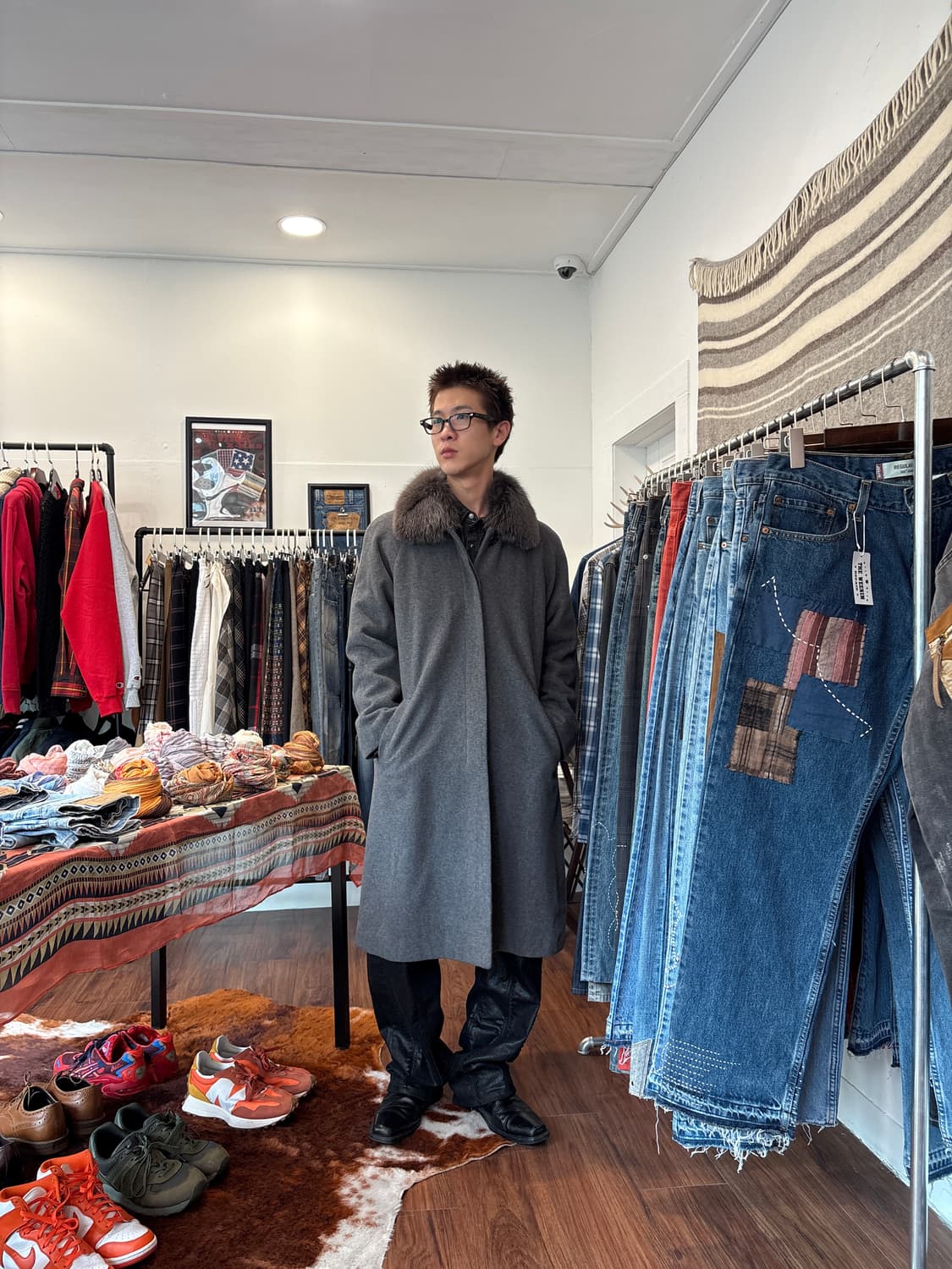 Japanese Vintage 캐시미어 혼방 울 코트 상품이미지2