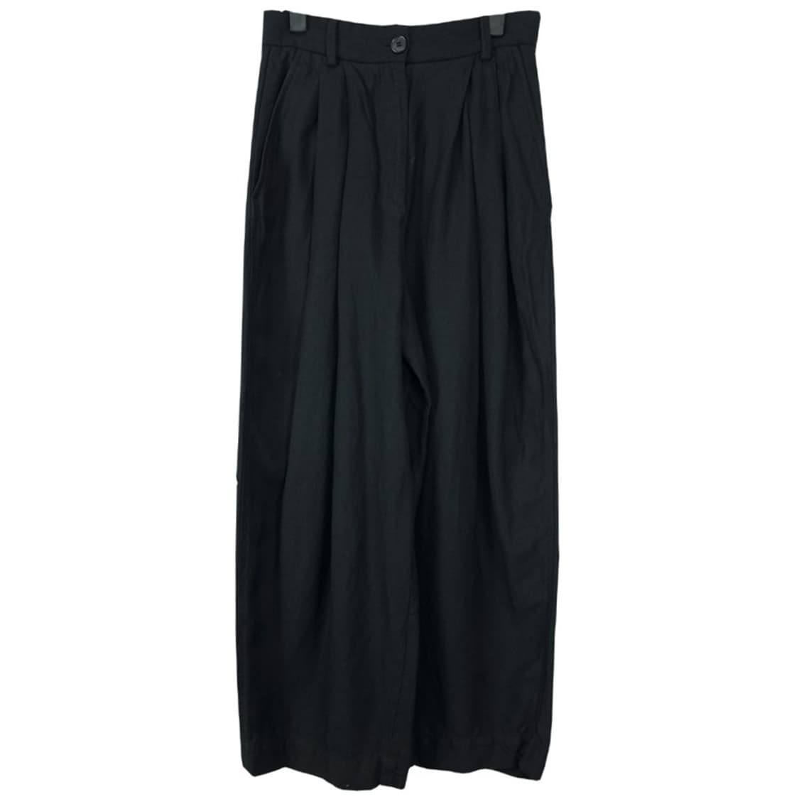 [코스] 린넨 블랜디드 핀턱 와이드 팬츠 블랙 M19116 상품이미지2