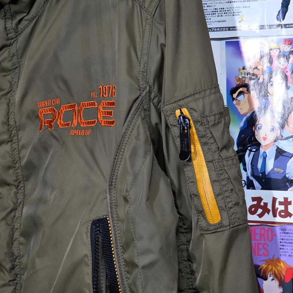 빈티지 카키 하이넥 누빔 항공 점퍼 상품이미지5