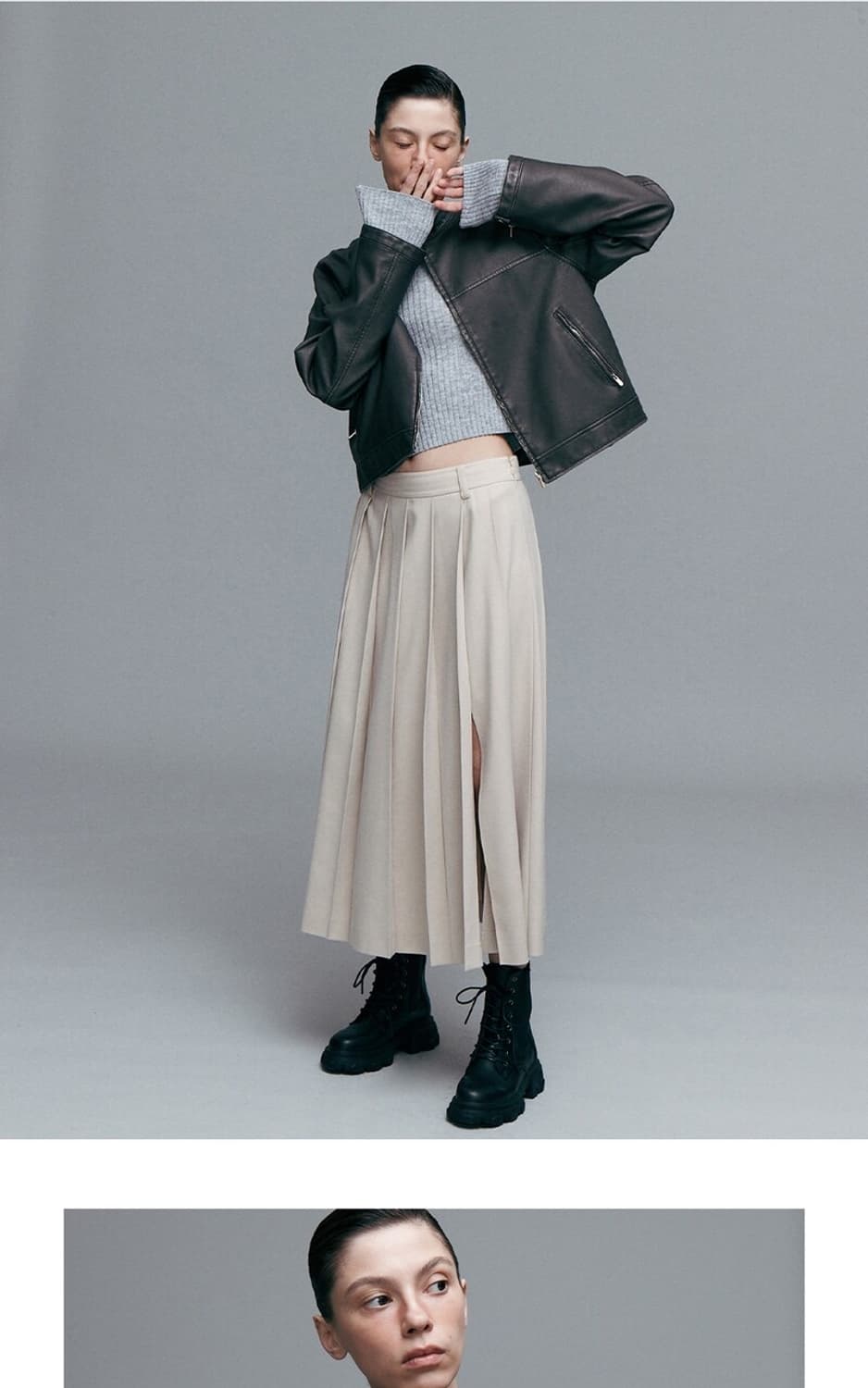 브플먼트 워싱비건레더자켓  상품이미지6