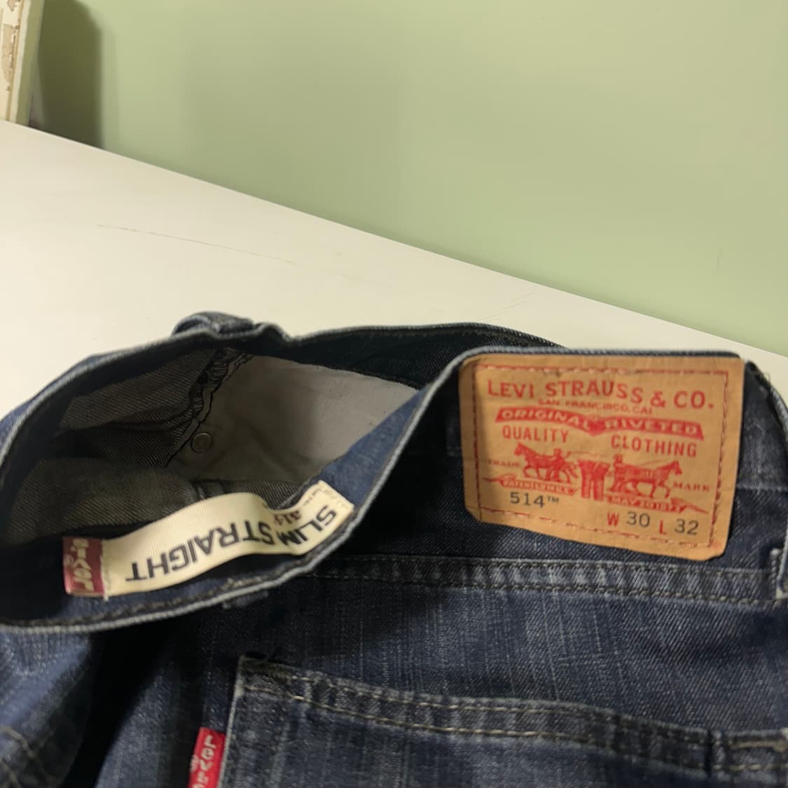 S-M 리바이스514 USA 진청워시드 슬림스트레이트핏 데님팬츠 청바지 상품이미지2
