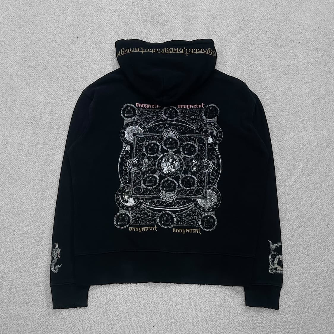 베이비메탈 Jpn 빈티지 폭스 갓 만다라 후드집업 블랙 상품이미지2