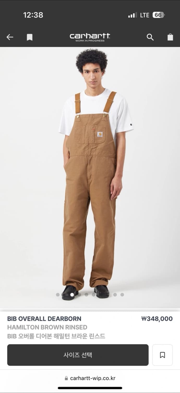 칼하트 BIB 오버롤 디어본 해밀턴 브라운 린스드 (멜빵) 상품이미지5