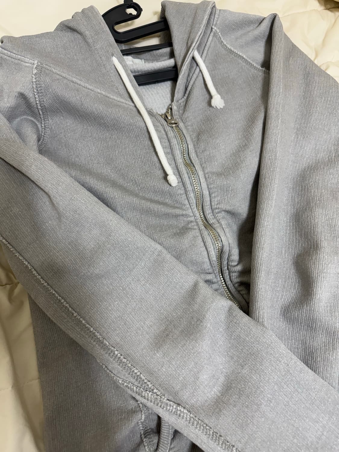 샵페어리 후드집업 washed lily hoodie (grey) 상품이미지3