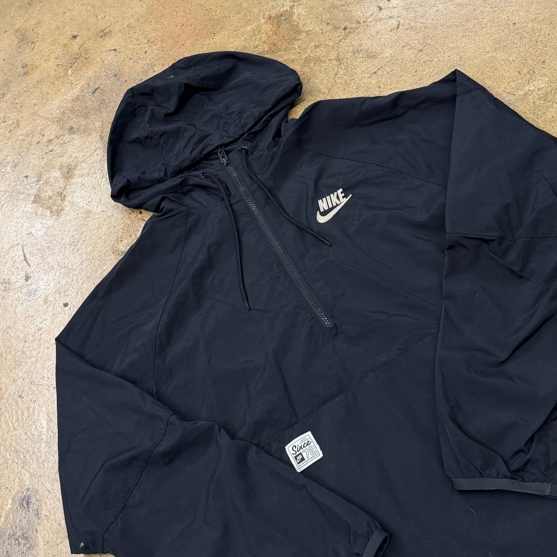 [정품/M] 나이키 블랙 후드 바람막이 하프집업 b18 상품이미지1