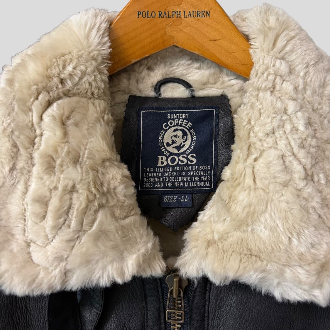 (LL)산토리 보스 커피 b-3 무스탕 자켓 상품이미지3