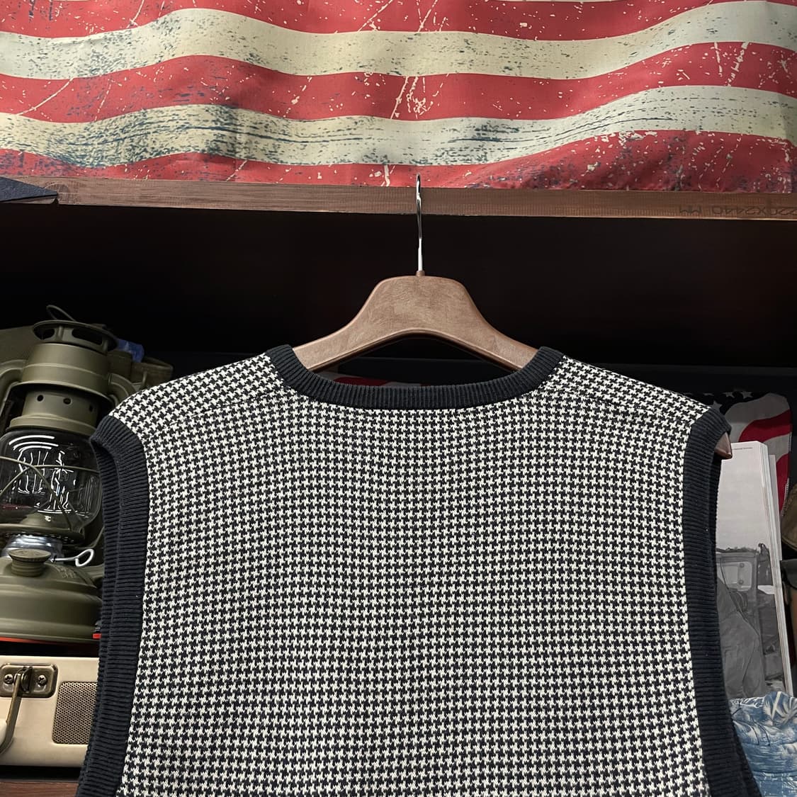 90s 폴로 랄프로렌 하운드 투스 패턴 브이넥 니트 베스트 상품이미지4