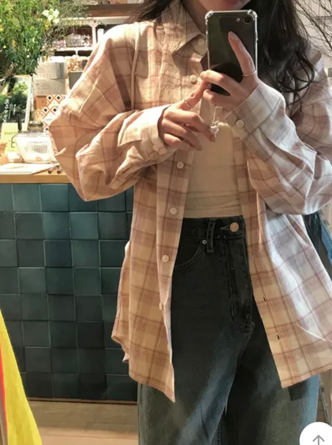 모모 복숭아 체크셔츠 상품이미지6