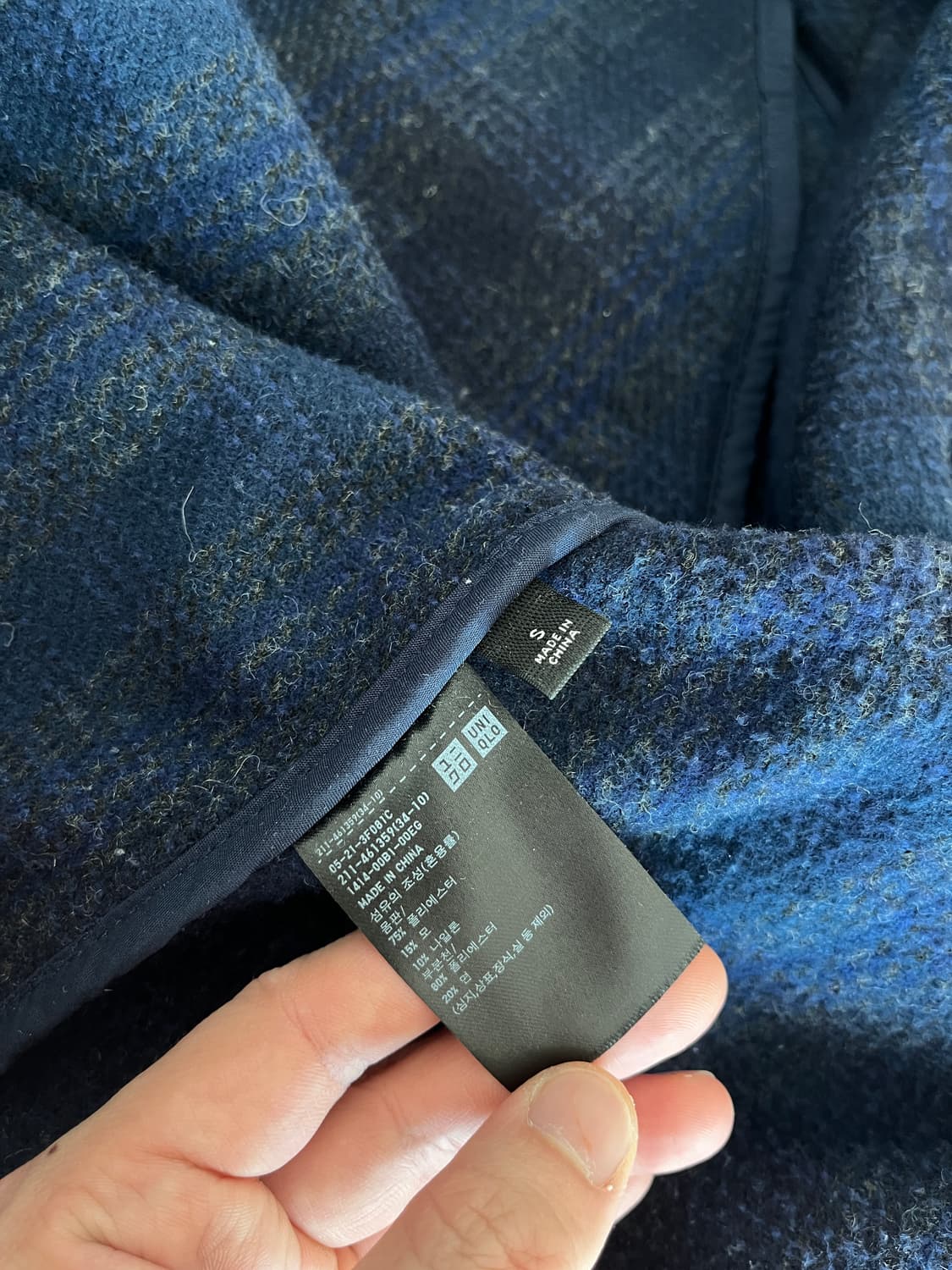 유니클로 체크패턴 레글런 자켓 S 상품이미지3