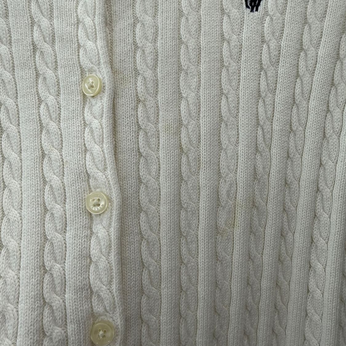 폴로 랄프로렌 걸즈 케이블 니트 가디건 화이트 L/G 상품이미지9